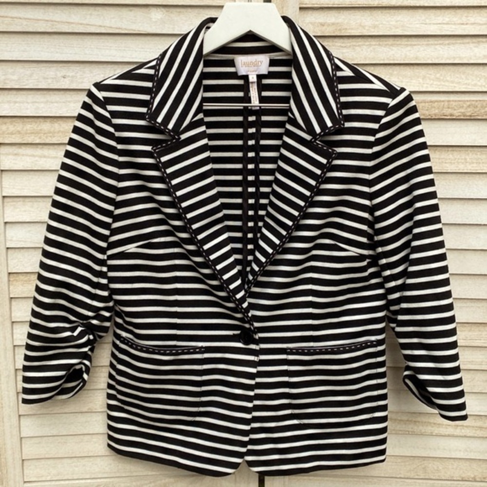 Laundry by Shelli Segal Striped Blazer / Jacket Size 8